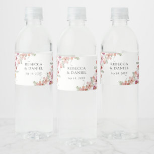 Rustieke Bloemen Bruiloft Water Fles Label Waterfles Etiket