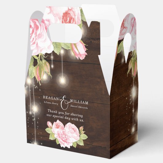 Rustieke Bloemen Custom Bruiloft Bedankdoosjes (Geopend)