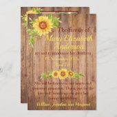 Rustieke Bloemen Dood en Begrafenis Aankondiging (Voorkant / Achterkant)