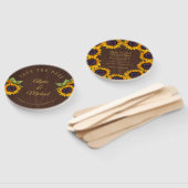 Rustieke bloemen elegante schuur hout bruiloft sav handwaaier (Niet-gemonteerd)