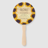 Rustieke bloemen elegante schuur hout bruiloft sav handwaaier (Achterkant)
