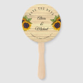 Rustieke bloemen elegante schuur hout bruiloft sav handwaaier (Voorkant)