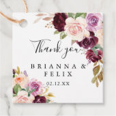 Rustieke Bloemen en Botanische Foliage Bruiloft Bedankjes Labels (Voorkant)