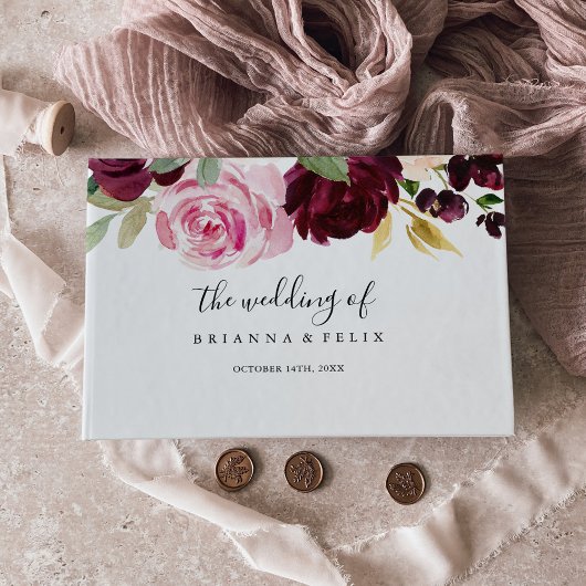 Rustieke Bloemen en Botanische Foliage Bruiloft Gastenboek