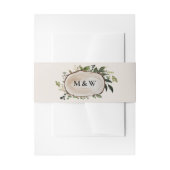 Rustieke bloemen en houten plak initialen bruiloft uitnodigingen wikkel (Voorkant Voorbeeld)