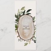 Rustieke bloemen en houtluizen gewei bruiloft menu (Achterkant)