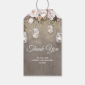 Rustieke bloemen en Mason Jar Lights Bruiloft Cadeaulabel (Voorkant)