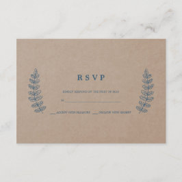 Rustieke bloemen | Faux Kraft Bruiloft RSVP Kaart