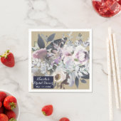 Rustieke Bloemen Glam Navy Kraft Bruiloft Bruids C Servetten (Insitu)