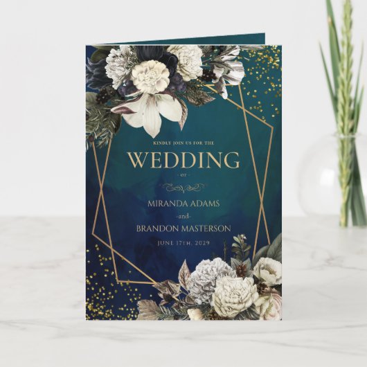 Rustieke Bloemen Groen Land Bruiloft Uitnodiging (Voorkant)