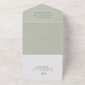 Rustieke Bloemen Groene Salie bruiloft All In One Uitnodiging (Buitenkant)