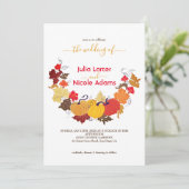 Rustieke Bloemen Herfst Pompoen Woodland Wedding Kaart (Staand voorkant)