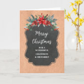 Rustieke Bloemen Kleinzoon & Familie Vrolijk Kerst Kaart (Gele Bloem)