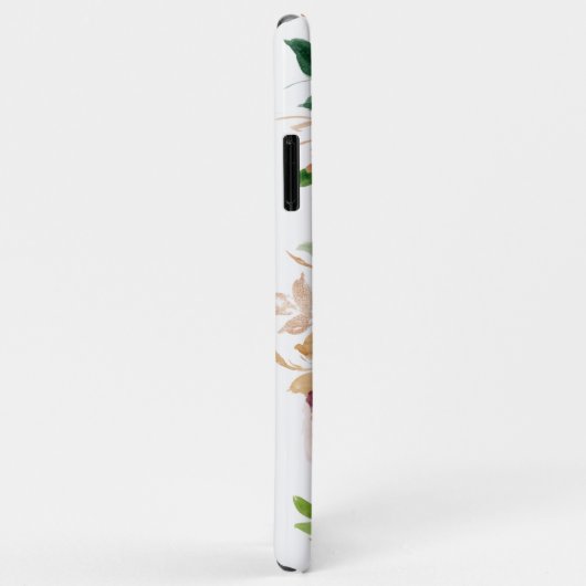 Rustieke bloemen kleurrijke waterverf goud monogra Case-Mate iPhone case (Achterkant/rechts)