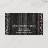 Rustieke Bloemen Koe Schedel Boho Chic Glam Custom Visitekaartje (Achterkant)