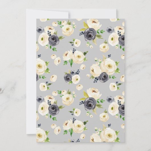 Rustieke Bloemen Krans Bruids Douche Uitnodiging (Achterkant)