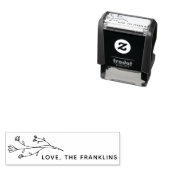 Rustieke bloemen liefde zelfinktende stempel (In situ)