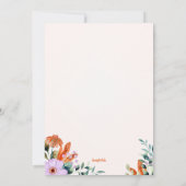 Rustieke Bloemen Naam Dag Kaart (Achterkant)