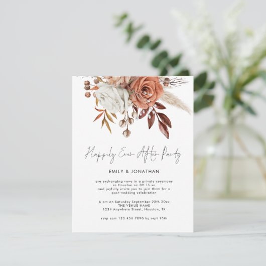 Rustieke bloemen nog lang en gelukkig na een feest kaart (Staand voorkant)