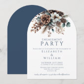 Rustieke Bloemen Pinecone Engagement Party Arch Kaart (Voorkant / Achterkant)