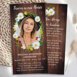 Rustieke bloemen rouwfoto rouwkaart bidkaart bedankkaart
