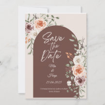Rustieke bloemen save the date kaart