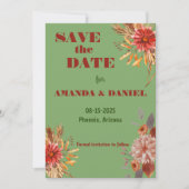 Rustieke bloemen save-the-date uitnodiging (Voorkant)