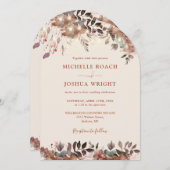 Rustieke Bloemen String Lichten Arch QR Code Huwel Kaart (Voorkant / Achterkant)