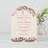 Rustieke Bloemen String Lichten Arch QR Code Huwel Kaart (Staand voorkant)