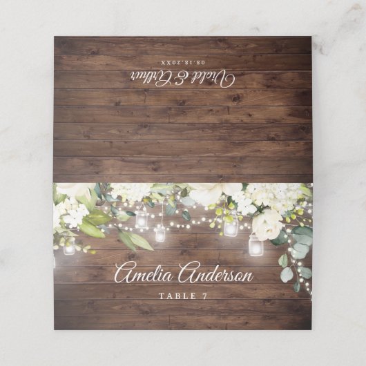 Rustieke Bloemen String Lights Wedding (Buitenkant ongevouwen)