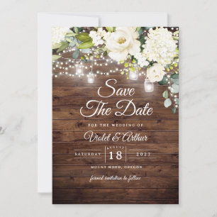 Rustieke Bloemen String Lights Wedding Save The Da Kaart