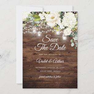 Rustieke Bloemen String Lights Wedding Save The Da Kaart