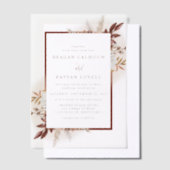 Rustieke Bloemen Terracotta Pampas Grass Boho Wedd Vellum Uitnodigingen (Offset)