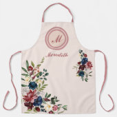 Rustieke Bloemen Thanksgiving Custom Monogram Schort (Voorkant)