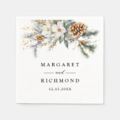 Rustieke Bloemen Winter Trouwpapier Servet (Voorkant)