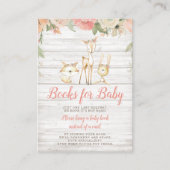 Rustieke Bloemen Woodland Dieren Baby Boekaanvraag Informatiekaartje (Voorkant)