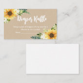 Rustieke Bloemen Zonnebloem Baby shower Luier Raff Informatiekaartje (Voorkant / Achterkant)