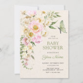Rustieke bloemenaesthetic baby shower kaart (Voorkant)