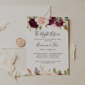 Rustieke bloemenavond voor repetitie diner kaart