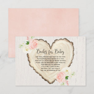 Rustieke bloemenboek verzoek meisje baby shower informatiekaartje