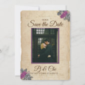 Rustieke bloemenbruiloft Bewaar de datum Save The Date (Achterkant)