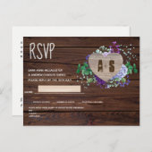 Rustieke bloemenbruiloft RSVP Kaart Sv (Voorkant / Achterkant)