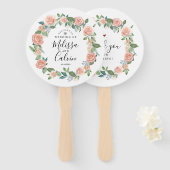 Rustieke bloemenbruiloft Welkom Hand Fan Handwaaier (Voorkant en achterkant)