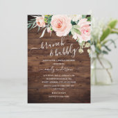 Rustieke bloemenbrunch en bubbelig Vrijgezellenfee Kaart (Staand voorkant)