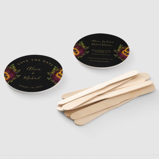 Rustieke bloemenelegante script bruiloft opslaan d handwaaier (Niet-gemonteerd)