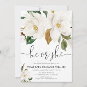 Rustieke bloemengeslacht onthullen, witte magnolia kaart (Voorkant)