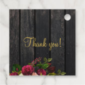 Rustieke bloemengoud elegante bruiloft dank u bedankjes labels (Achterkant)