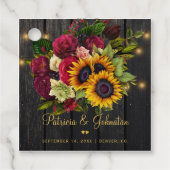 Rustieke bloemengoud elegante bruiloft dank u bedankjes labels (Voorkant)