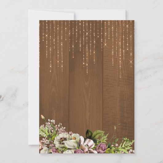 Rustieke bloemengouden script herfsthouten herfst kaart (Achterkant)