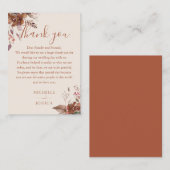 Rustieke bloemenherfst herfst bruiloft dank u plaatskaartje (Voorkant / Achterkant)